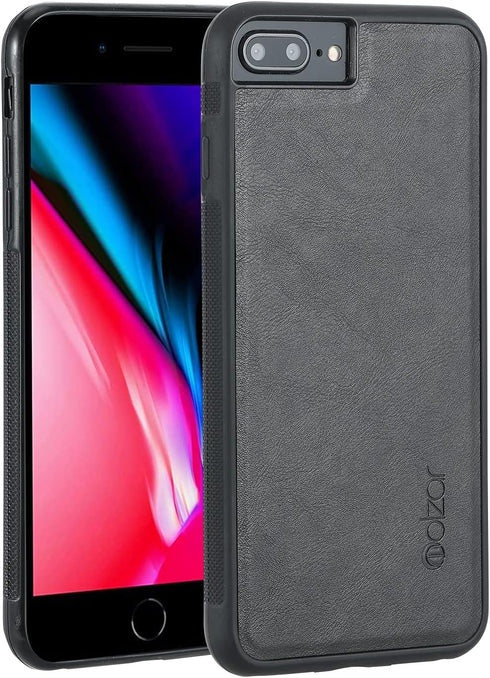 molzar GripBig Series Case for iPhone 8 Plus/7 Plus/6 Plus, Built-in Metal Plate for Magnetic Mount, Black/Black