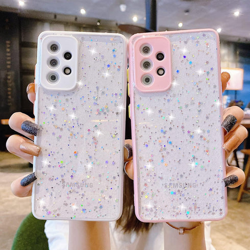 Compatible Samsung Galaxy S21 Case for Women, Soft Slim Fit Full-Around Protective Cute Clear Sparkly Bling Cover