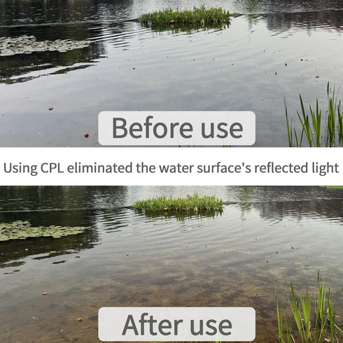 Nkmooxe 52mm 16 15 14 13 12 CPL Filter for Phone/DSLR, HD Circular Polarizer Polarizing Filter with Universal Clip