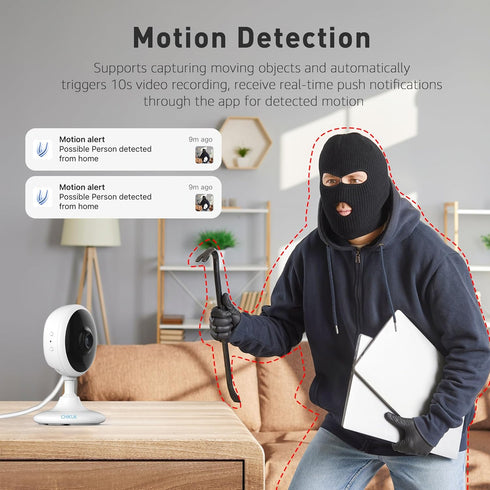 Indoor Security Cameras, 2pcs WiFi Home Camera with Night Vision, Smart Motion Detection, 2-Way Talk, Cloud & SD Storage