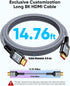 8K@60 15FT, 48Gbps 2.1 4K120 144Hz 3090 2.2&2.3 PS5, Highwings Long HDMI Cable High Speed Gaming HDMI Cord RTX eARC