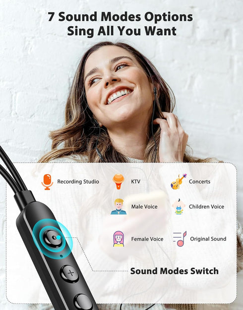 USB C Wired Headphones with Microphone, HiFi Stereo Deep Bass, Noise Cancelling for Live Singing, Black