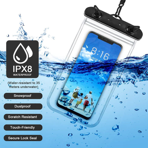 Frienda 12 Pieces Universal Waterproof Phone Pouch, Clear Dry Bag for Smartphones up to 6.9 Inch