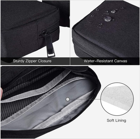 imComor Universal Electronics Accessories Case - 2-Pack Portable Soft Carrying Case Bag Wire Cable Organizer for Hard