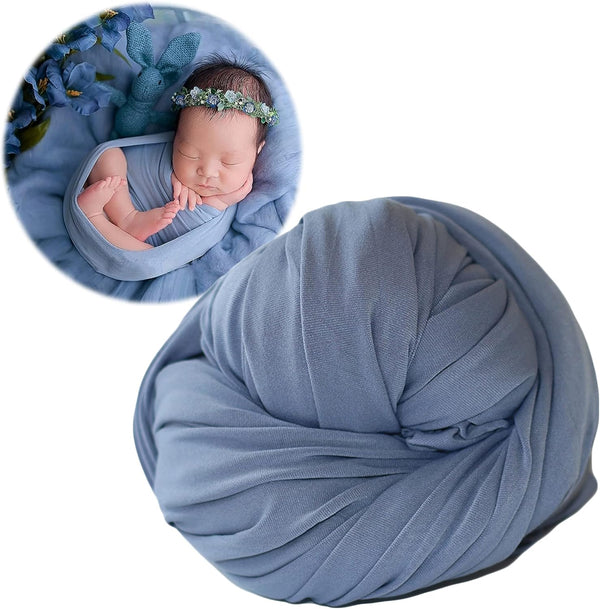 Zeroest Newborn Photography Stretch Wrap - Boy Girl Baby Wraps Photography Props, Stretch Blanket for Baby (Blue)