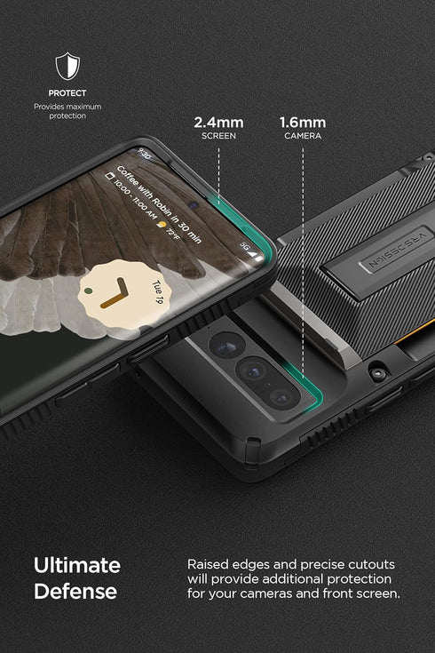 VRS DESIGN Damda Glide Hybrid Phone Case for Pixel 7 Pro, Functional Sturdy Case Compatible for Pixel 7 Pro (Black)