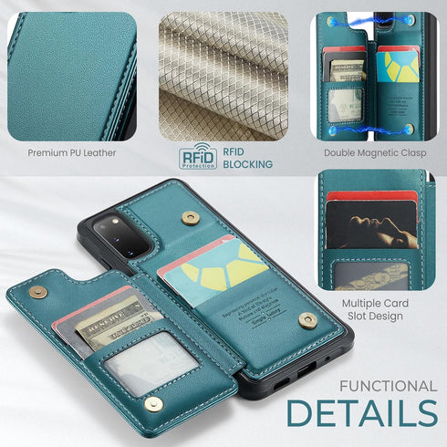 Asuwish Phone Case for Samsung Galaxy S20 5G 6.2 inch Wallet Cover with Screen Protector and RFID Blocking PU Leather Credit Card Holder Stand Cell Accessories S 20 20S UW S2O G5 Women Men Green