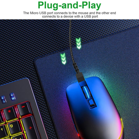 Mouse Micro USB Cable, Compatible with Razer Viper Ultimate, Naga Pro, DeathAdder V2 Pro, Basilisk Ultimate (5.9ft)