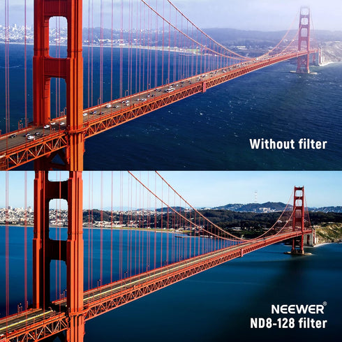 NEEWER 58mm Variable ND Filter, ND8-ND128, Ultra-Slim HD Filter with 30 Multi-Layer Nano Coatings, Waterproof