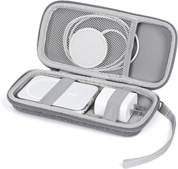 Hard Travel Case for Apple MagSafe Battery Pack, Compatible with iPhone 14/13/12, Extra Mesh Pocket for Power Adapter,