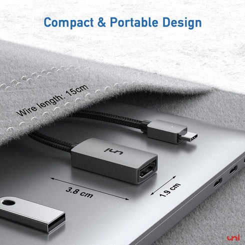 uni USB C to HDMI Adapter 4K, High Speed HDMI to USB-C Converter for MacBook Pro/Air, iPhone 15 Pro/Max
