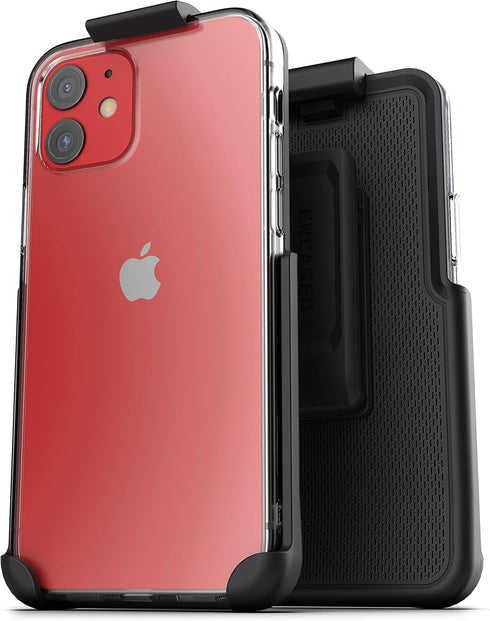 Encased X-Clip Designed for iPhone 12 Mini, Clear Case with Belt Holster