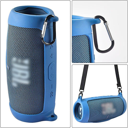 Silicone Case Cover for JBL Charge 5 Waterproof Portable Bluetooth Speaker, Travel Carrying Protective Gel Soft Skin -