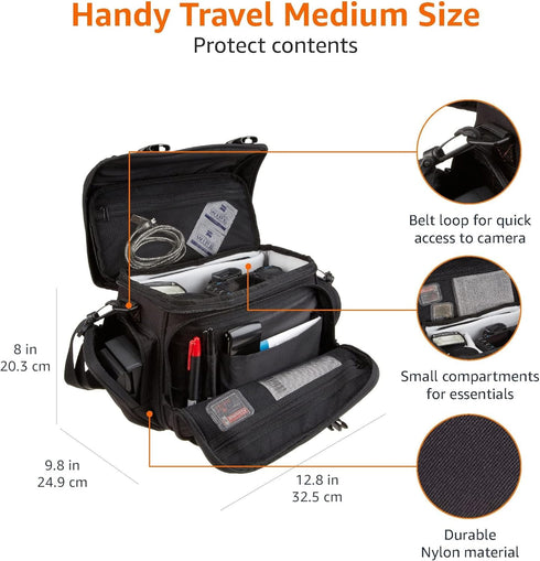 Large DSLR Camera Bag with Grey Interior