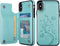 UEEBAI Case for iPhone XR, Luxury PU Leather Case with Card Slots, Stand Function, Butterfly Flower Pattern, Mint Green