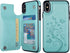 UEEBAI Case for iPhone XR, Luxury PU Leather Case with Card Slots, Stand Function, Butterfly Flower Pattern, Mint Green