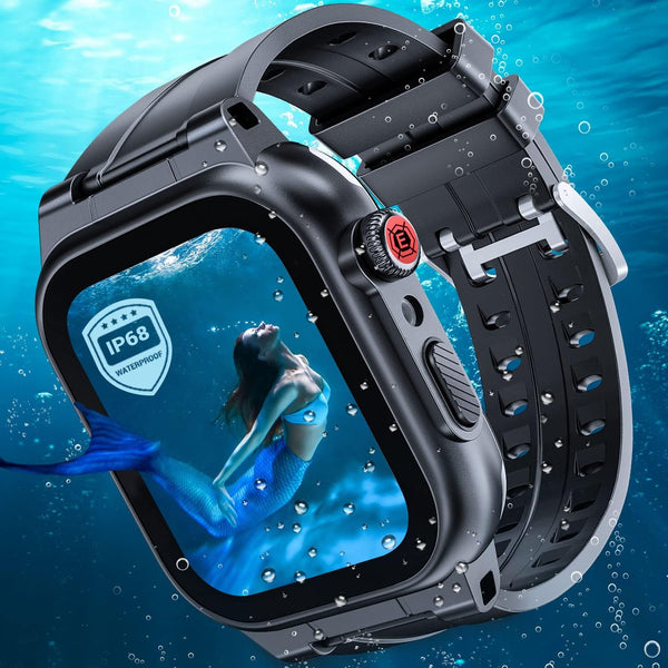 Apple Watch 41mm Built-in Screen Protector Case, IP68 Waterproof Full Body Rugged Case with Band for iWatch