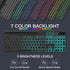 Wireless Keyboard with 7-Color RGB Backlit, Full-Size Computer Keyboard with Phone Tablet Holder, Rechargeable Gaming