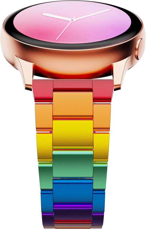 GELISHI Compatible with Galaxy Watch 7 6 5 Band, 20mm Bling Stainless Steel Band for Galaxy Watch 4 Classic