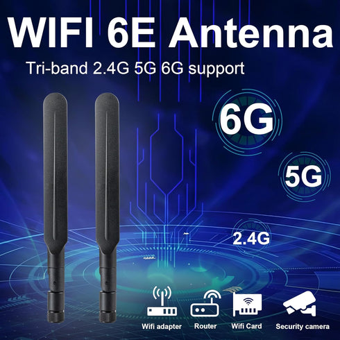 eifagur 6 6E 2.4GHz/5GHz/6E 2 Pack WiFi Tri-Band Omnidirectional Antenna for PC Desktop Computer Motherboard WiFi