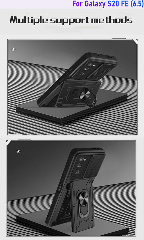 Wallet Case for Samsung Galaxy S20 FE(5G) 6.5 Inch, Credit Card ID Slot, Double Layer Hybrid Military Grade Rugged Case