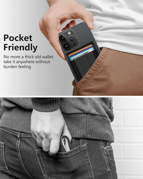 2-in-1 17/16/15/14 Max/14 Pro/14/14 Plus/13/12 9 ExtreLife Magsafe Wallet, Adjustable Stand and Open ID Window