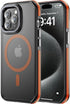 Tigowos iPhone 15 Pro Max Case, Matte Skin Feeling Back Cover, 10FT Drop Resistant, Bumper Orange