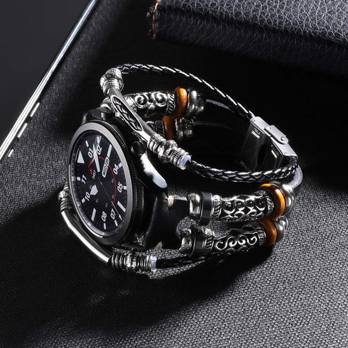 Bands Compatible with Garmin Venu 2/Venu 3/Vivoactive 4 45mm/Samsung Galaxy Watch 3 45mm/Gear S3, 22mm Leather Vintage