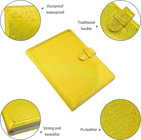 Hapeper 128 Pockets Photo Album for Fujifilm Instax Mini 12 11 9 8 90 70 40 Instant Camera Films (Golden)