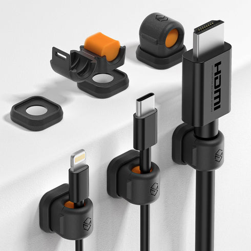 Sinjimoru 6 Pack Magnetic Cable Clips, Compact Size Cord Organizer & Cable Management