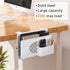 Josmimic Desk Side Storage, Metal Laptop Holder with Magnetic Pen Box, Clamp-On Under Desk Organizer with Cooling Holes