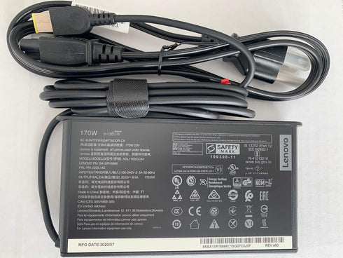 Original Slim Version Lenovo 170W AC Adapter for Thinkpad P53, P70, P71, P72, P73, Compatible with P/N: SA10R16886