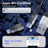 USB to USB-C and Lightning Cable 2 in 1 Coiled Cable, MFi & 3A Fast Charge & Data Sync for iPhone/Android