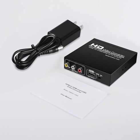 HDMI to RCA and HDMI Adapter Converter - NEWCARE HDMI to HDMI+3RCA CVBS AV Composite Video Audio Adapter