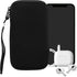 kwmobile Neoprene Phone Pouch XL - Universal Mobile Bag with Zipper, Wrist Strap - 6.7/6.8" - Black