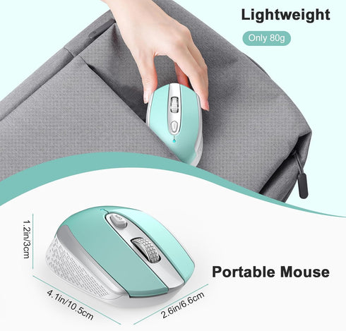 RaceGT Wireless Mouse, Ergonomic Optical Mouse for Laptop, 2.4G Portable Silent Mouse, Plug & Play for Desktop,