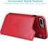 OT ONETOP Wallet Case for iPhone 7 Plus/8 Plus, PU Leather Kickstand with Card Holder, Red
