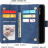 UEEBAI Blue Wallet Case for Samsung Galaxy Note 20 5G, Vintage PU Leather Magnetic Closure with Zipper Pocket and Card