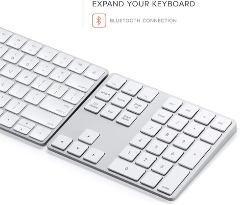 Satechi Bluetooth Extended Numeric Keypad, Slim Rechargeable 34-Key Numberpad for MacBook Pro/Air, iPad Pro