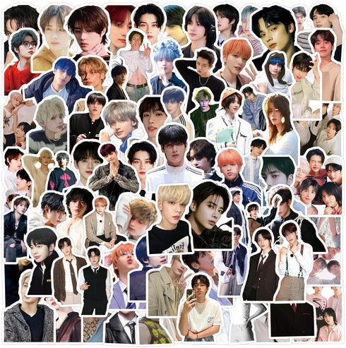 110pcs Cute Trendy Kpop Singer Boy Group Stickers, Vinyl Waterproof for Teens, Laptops, Journals, Travel Case