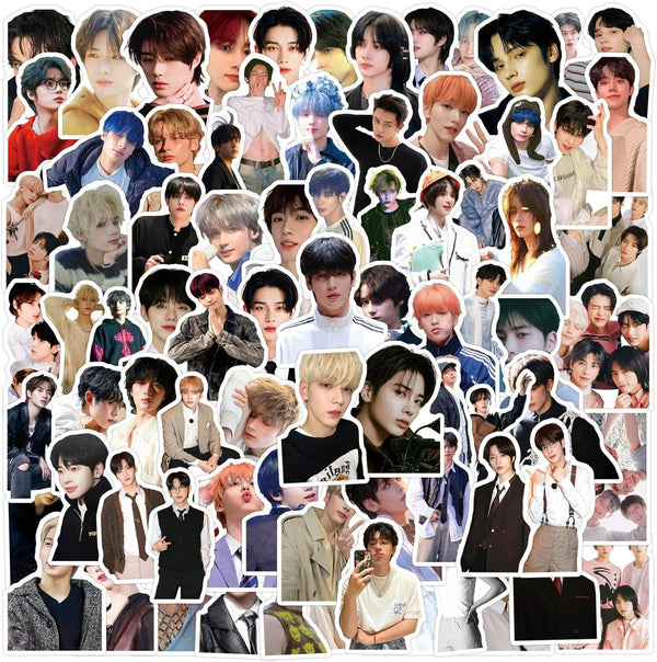 110pcs Cute Trendy Kpop Singer Boy Group Stickers, Vinyl Waterproof for Teens, Laptops, Journals, Travel Case