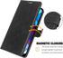 Motorola Moto G Pure Leather Flip Case - Wallet Black Phone Case with Card Holder Kickstand Magnetic Closure for Moto G