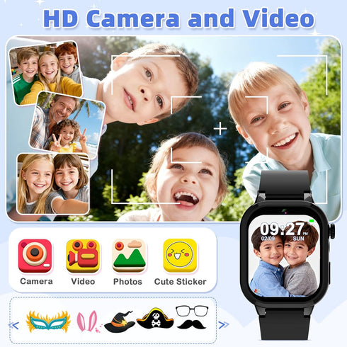 Dolwenqi 40 2 3-12 Smart Watch for Kids, Smart Watch Boys Toys with Games Camera Video Recorder Music Alarm Learn Card