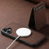 PASNEW 17 for iPhone Case,Compatible with Magsafe Wireless Charging Card Holder Wallet Leather Shockproof Protection