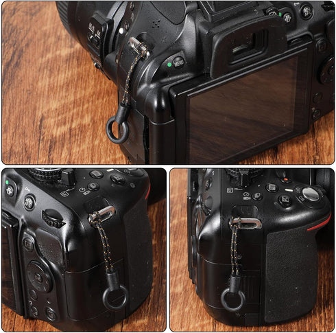 HJZHII 8 Pcs Quick Release Buckle for DSLR Camera Strap, Triangle Loops Adapter with ABS Cap Mini Split Lug Ring