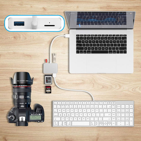 Upgraded XQD Card Reader USB 3.0, SD(HC/XC) TF Reader, Fast Speed Up to 5Gbps, Compatible with Sony G&M Series