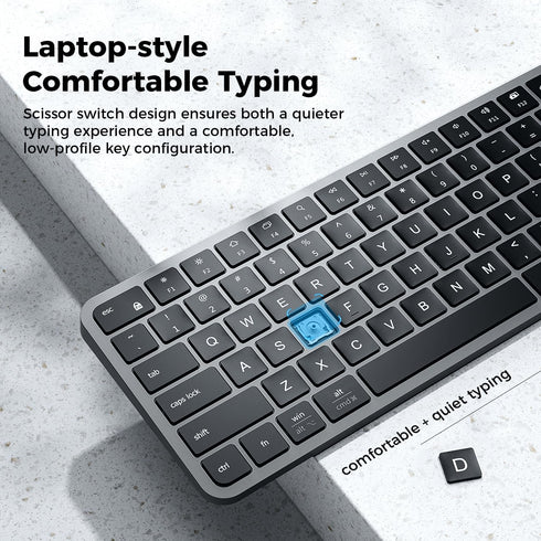iClever Bluetooth Keyboard, Wireless Keyboard with Numeric Keypad, Multi-Device Rechargeable, Stable Connection,