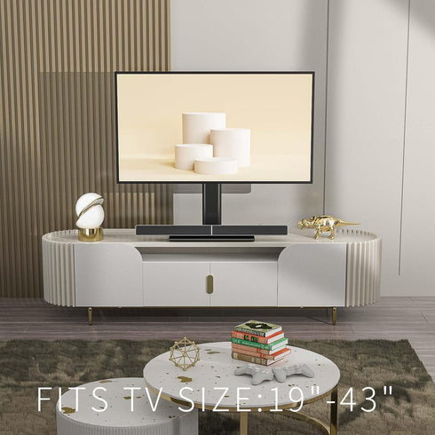 Universal Swivel TV/Table Top Stand for 19 to 43 inch TVs, 90 Degree Swivel, 4 Level Height Adjustable