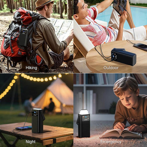Feidyns 52800mAh 35W Pack 4 8 52800) Power Bank PD High Capacity Battery with Built-in Cables & LED Flashlight - Port