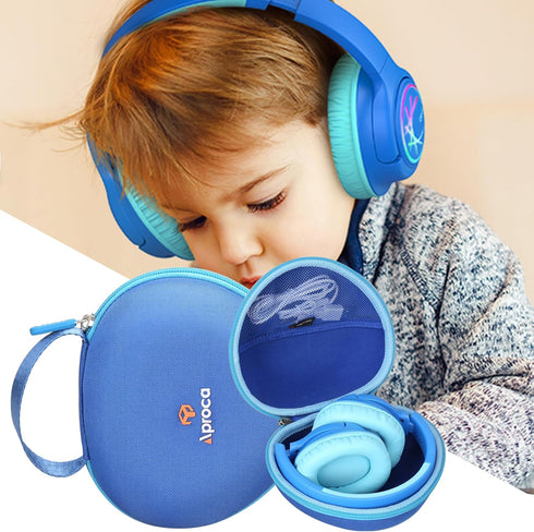 Aproca Blue Hard Storage Case for Clever Kids Bluetooth Headphones BTH18 and Accessories